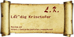 Lédig Krisztofer névjegykártya